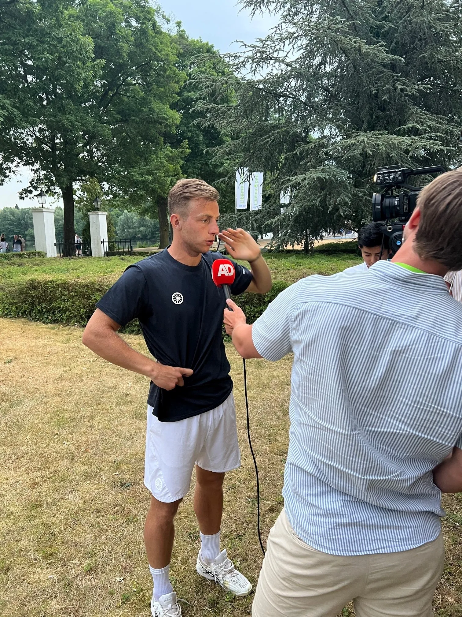 Griekspoor in gesprek met AD Sportwereld( Foto: Rik Spekenbrink)