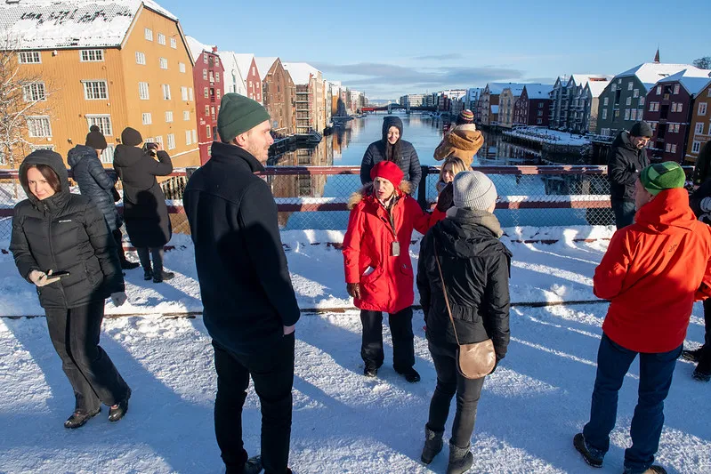 Even tijd voor een stadswandeling door Trondheim tijdens de vierdaagse conferentie van Play The Game.