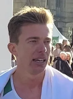 Pim Bijl, na afloop van een eerdere marathon
