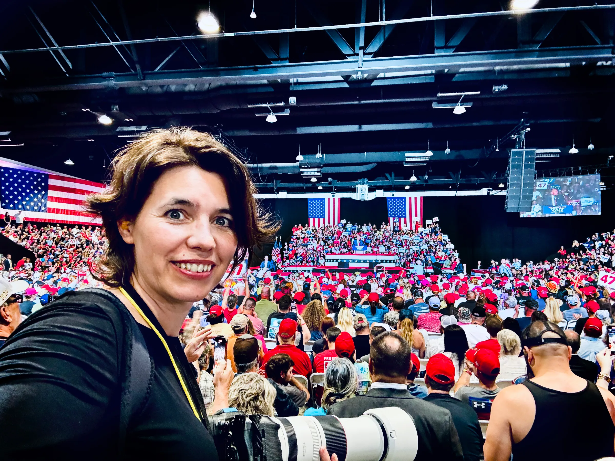 Piroschka tijdens een Trump Rally in Las Vegas.
