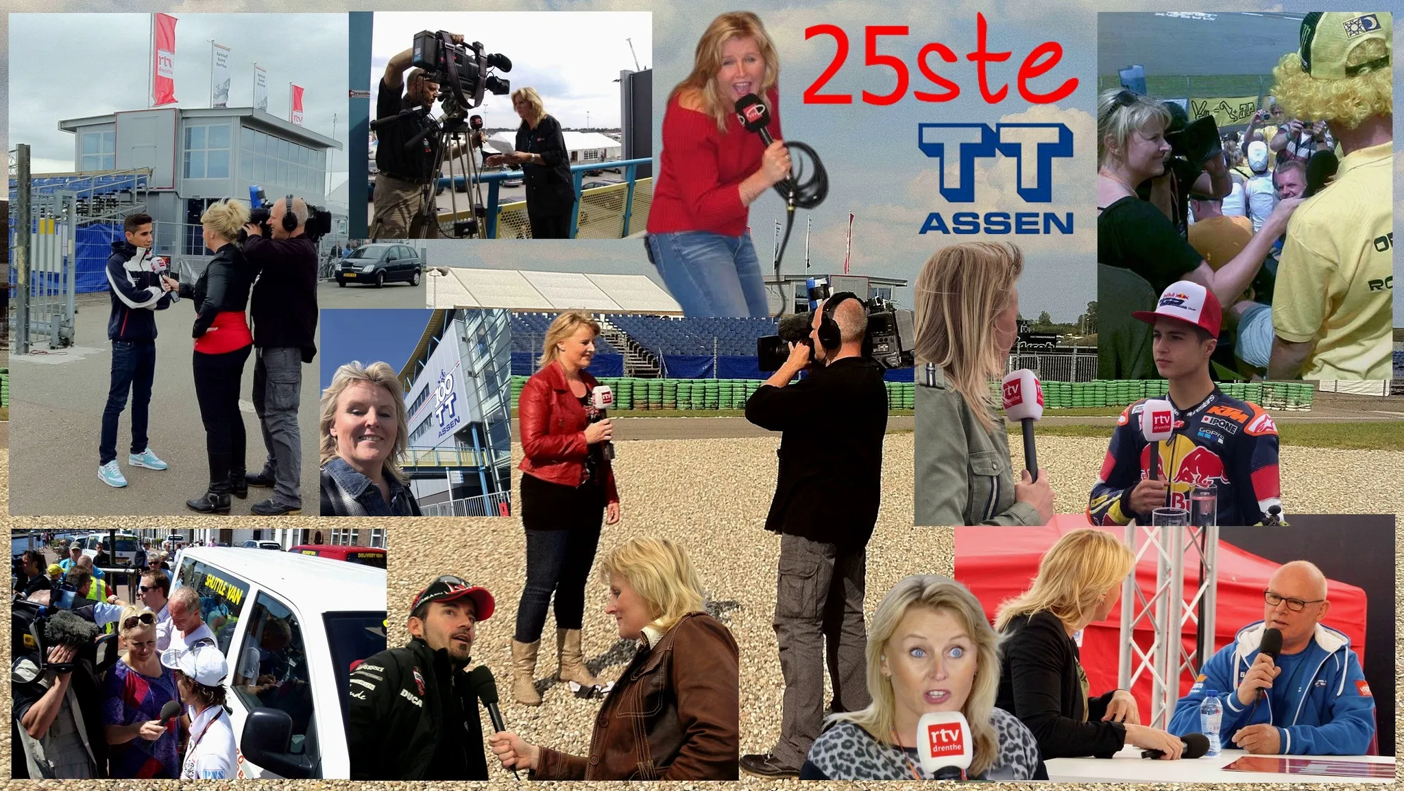 Een collage van het zilveren jubileum van Karin Mulder gemaakt door oud-collega Sjoerd Looijenga.  