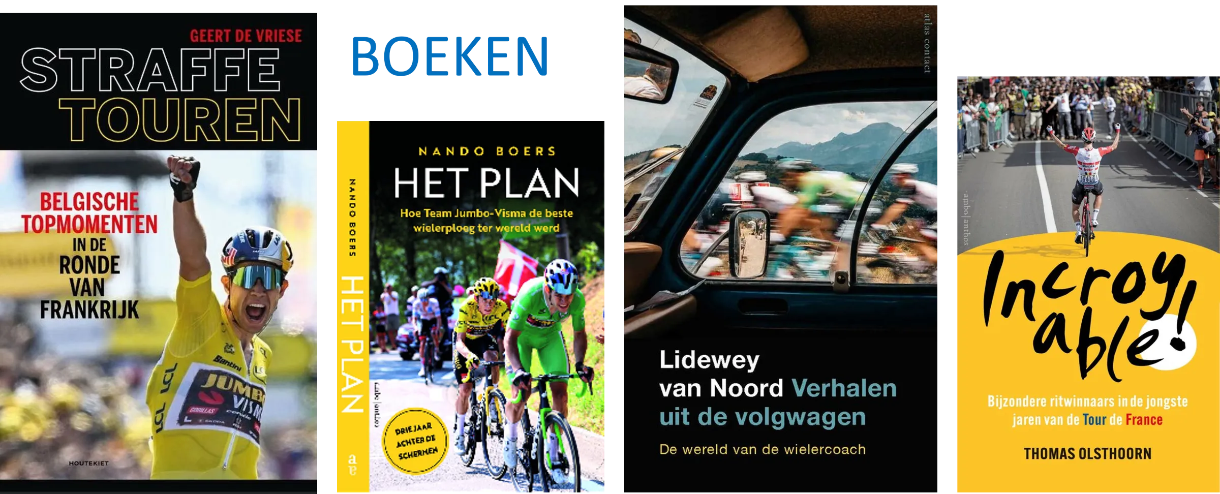 Vier wielerboeken in zicht van Tour de France